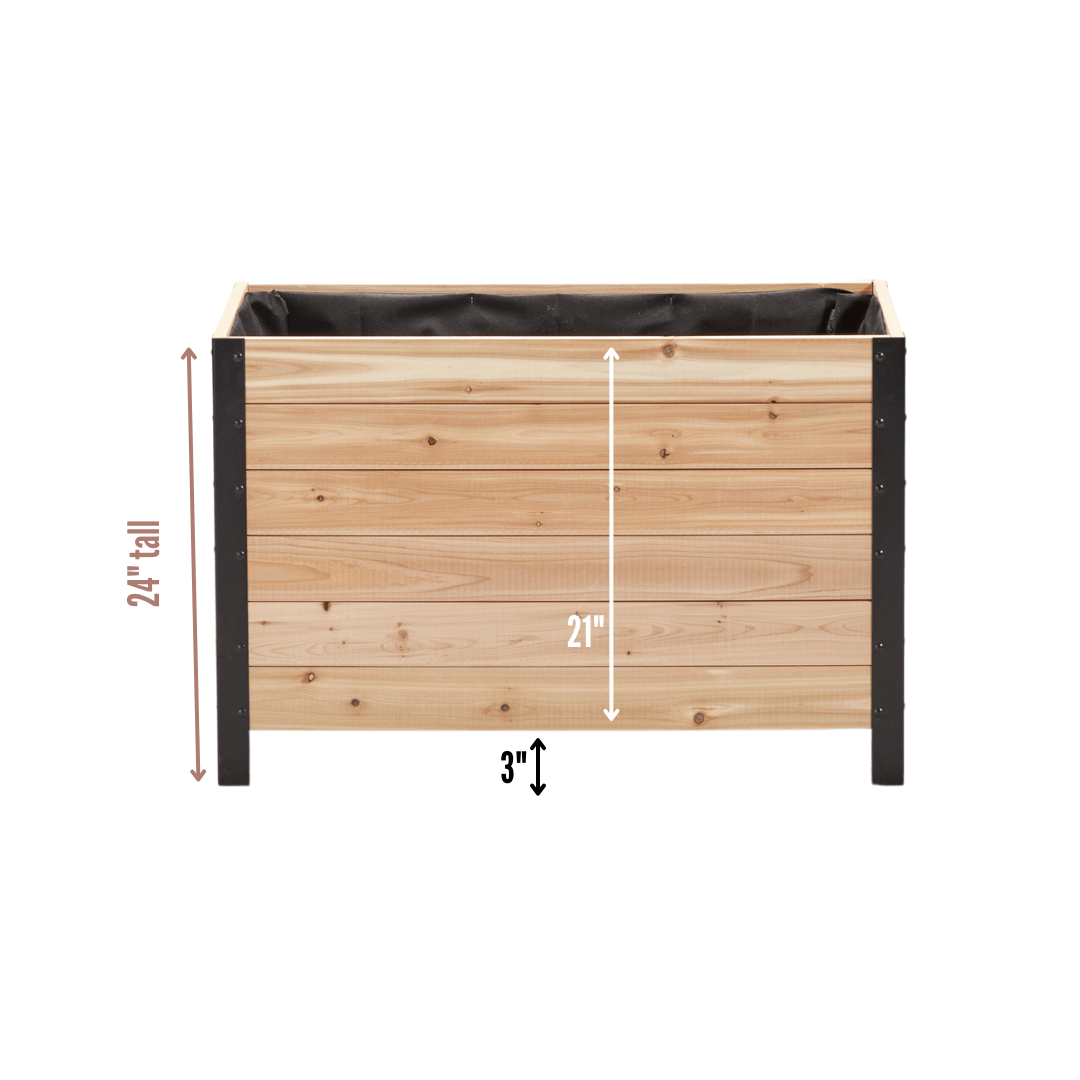  18" X 36" Cedar Planter Box – 24" Tall Raised Garden Bed