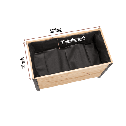  18" X 36" Cedar Planter Box – 24" Tall Raised Garden Bed