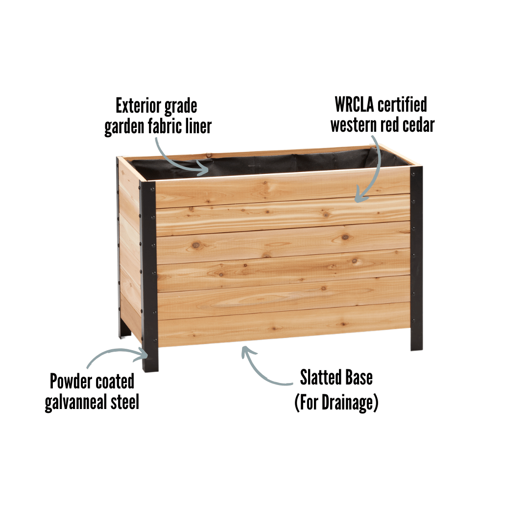  18" X 36" Cedar Planter Box – 24" Tall Raised Garden Bed