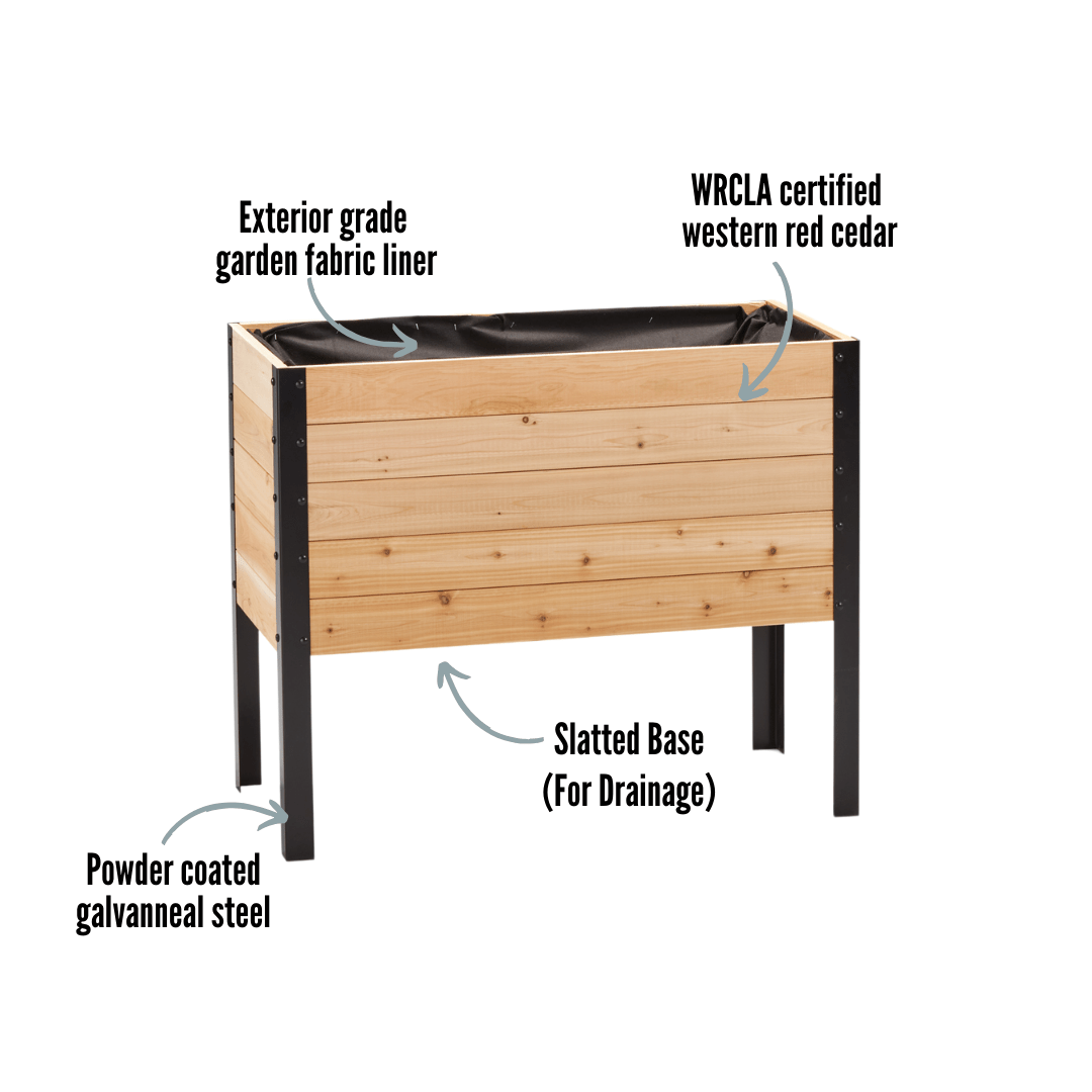  18" X 36" Cedar Raised Garden Bed – 30" Tall | Deep Planting Box