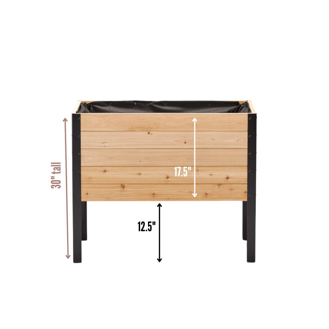  18" X 36" Cedar Raised Garden Bed – 30" Tall | Deep Planting Box