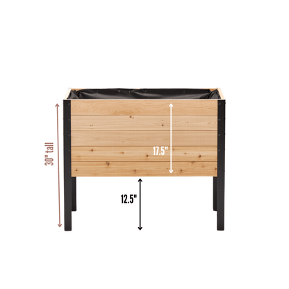  18" X 36" Cedar Raised Garden Bed – 30" Tall | Deep Planting Box