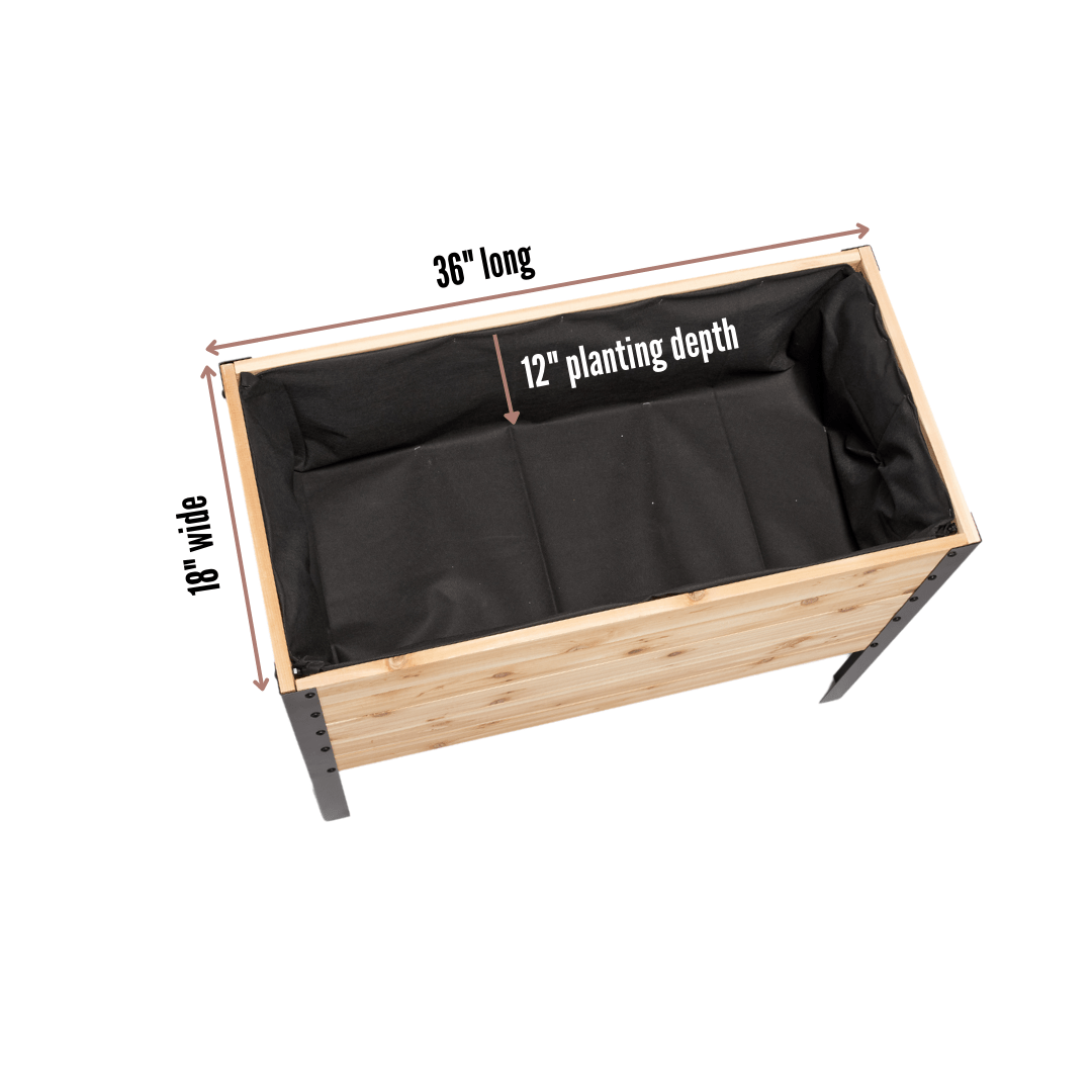  18" X 36" Cedar Raised Garden Bed – 30" Tall | Deep Planting Box