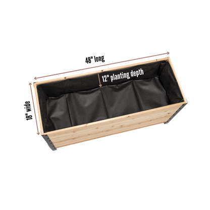  18" X 48" Cedar Planter Box – 24" Tall | Food-Safe Elevated Garden Bed