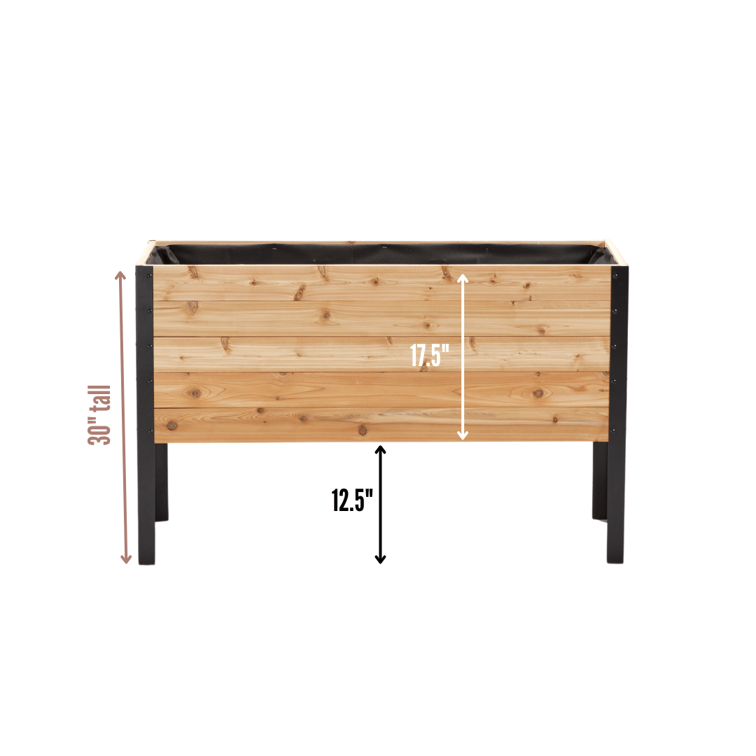 18" X 48" Cedar Raised Garden Bed – 30" Tall | Deep Elevated Planter Box
