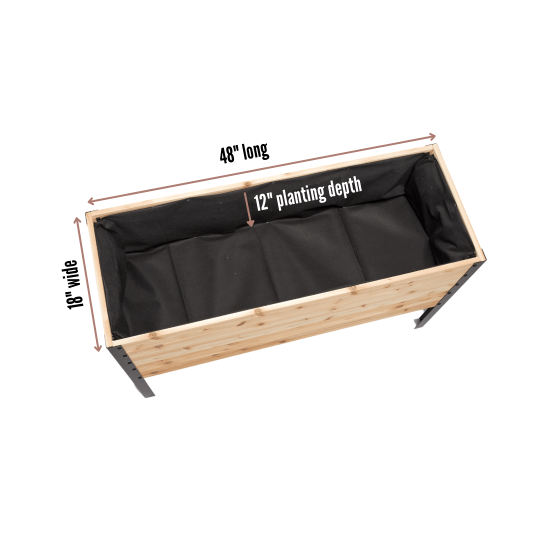  18" X 48" Cedar Raised Garden Bed – 30" Tall | Deep Elevated Planter Box