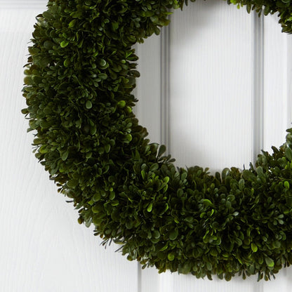  19.5-in Tea Leaf Artificial Wreath | UV Resistant For Indoor & Outdoor Use