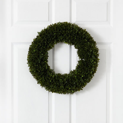  19.5-in Tea Leaf Artificial Wreath | UV Resistant For Indoor & Outdoor Use