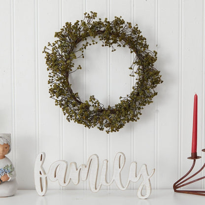  20-in Autumn Gypsophila Wreath | Rustic Fall Décor