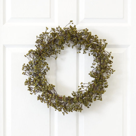  20-in Autumn Gypsophila Wreath | Rustic Fall Décor