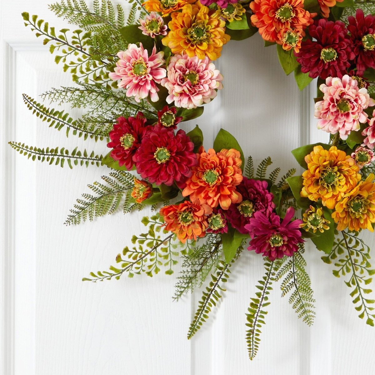  20-in Mixed Flower Wreath | Vibrant Summer & Autumn Décor