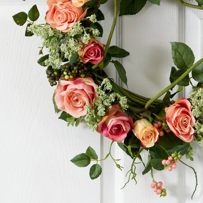  20-in Rose Wreath | Timeless Elegance And Bold Vibrancy