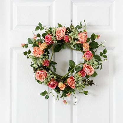  20-in Rose Wreath | Timeless Elegance And Bold Vibrancy