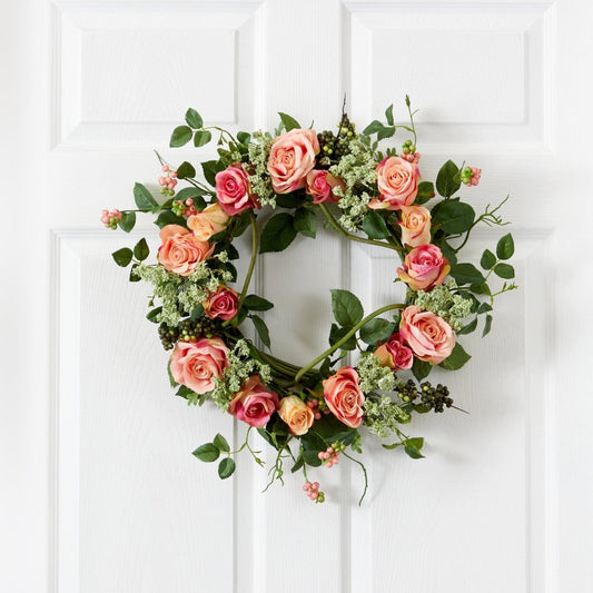  20-in Rose Wreath | Timeless Elegance And Bold Vibrancy