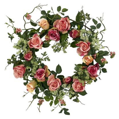  20-in Rose Wreath | Timeless Elegance And Bold Vibrancy
