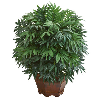  24-in Bamboo Palm Artificial Plant With Decorative Planter
