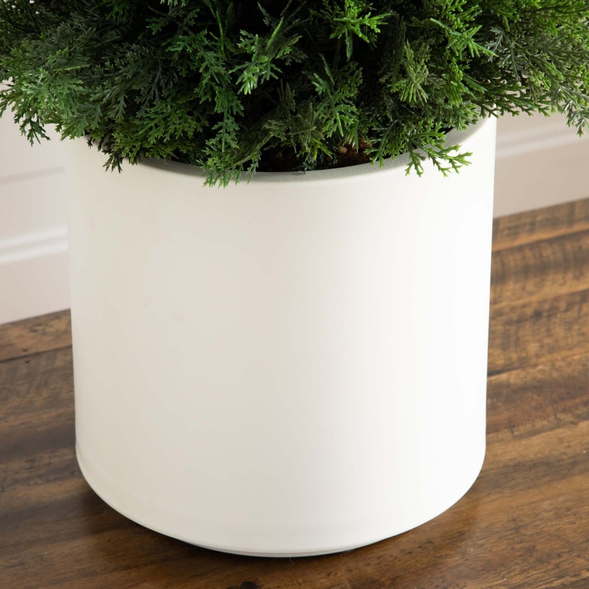  3-ft Artificial Cedar Tree In White Planter UV Resistant (Indoor/Outdoor)