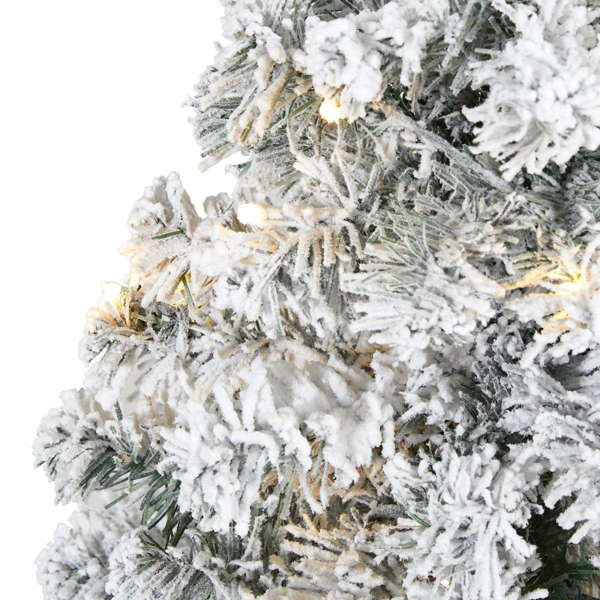 3-ft Flocked Rock Springs Spruce Artificial Christmas Tree With 50 LED Lights