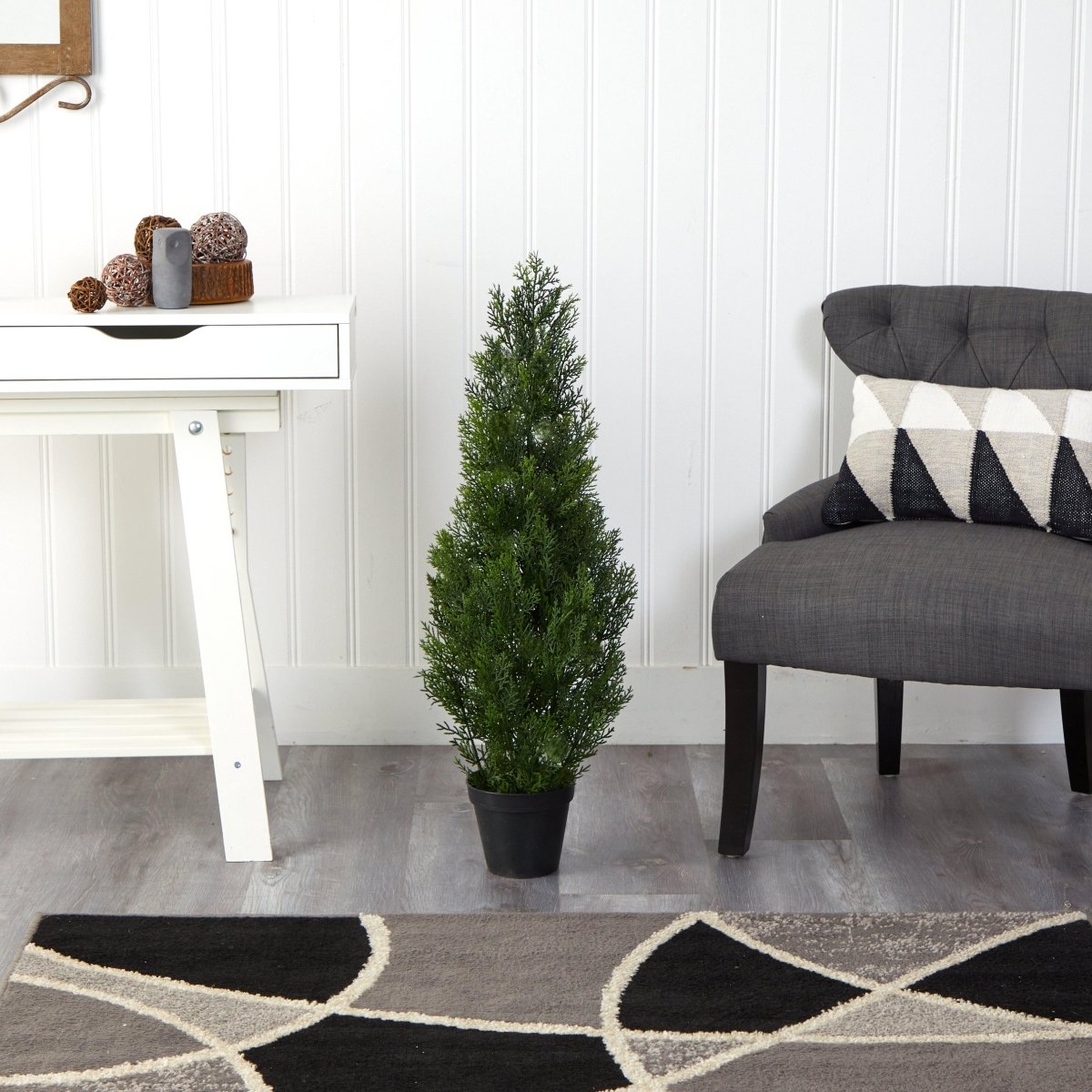  3-ft Realistic Artificial Pine Tree For Rustic Cabin Decor - Indoor/Outdoor
