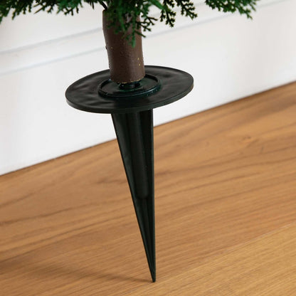  3-ft UV Resistant Artificial Cedar Plant With Integrated Ground Stake – Set Of 2
