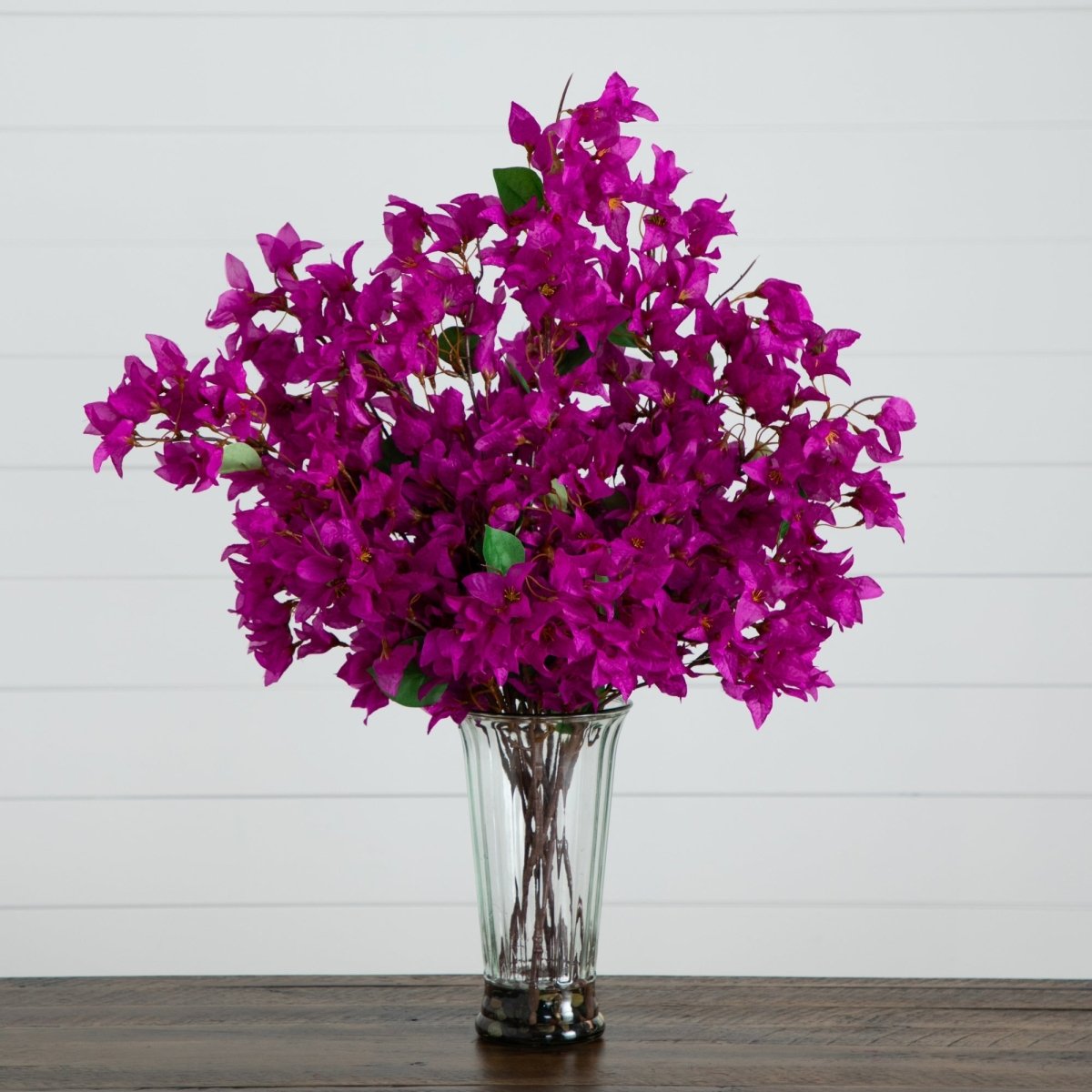  30-in Artificial Bougainvillea Arrangement In Glass Vase