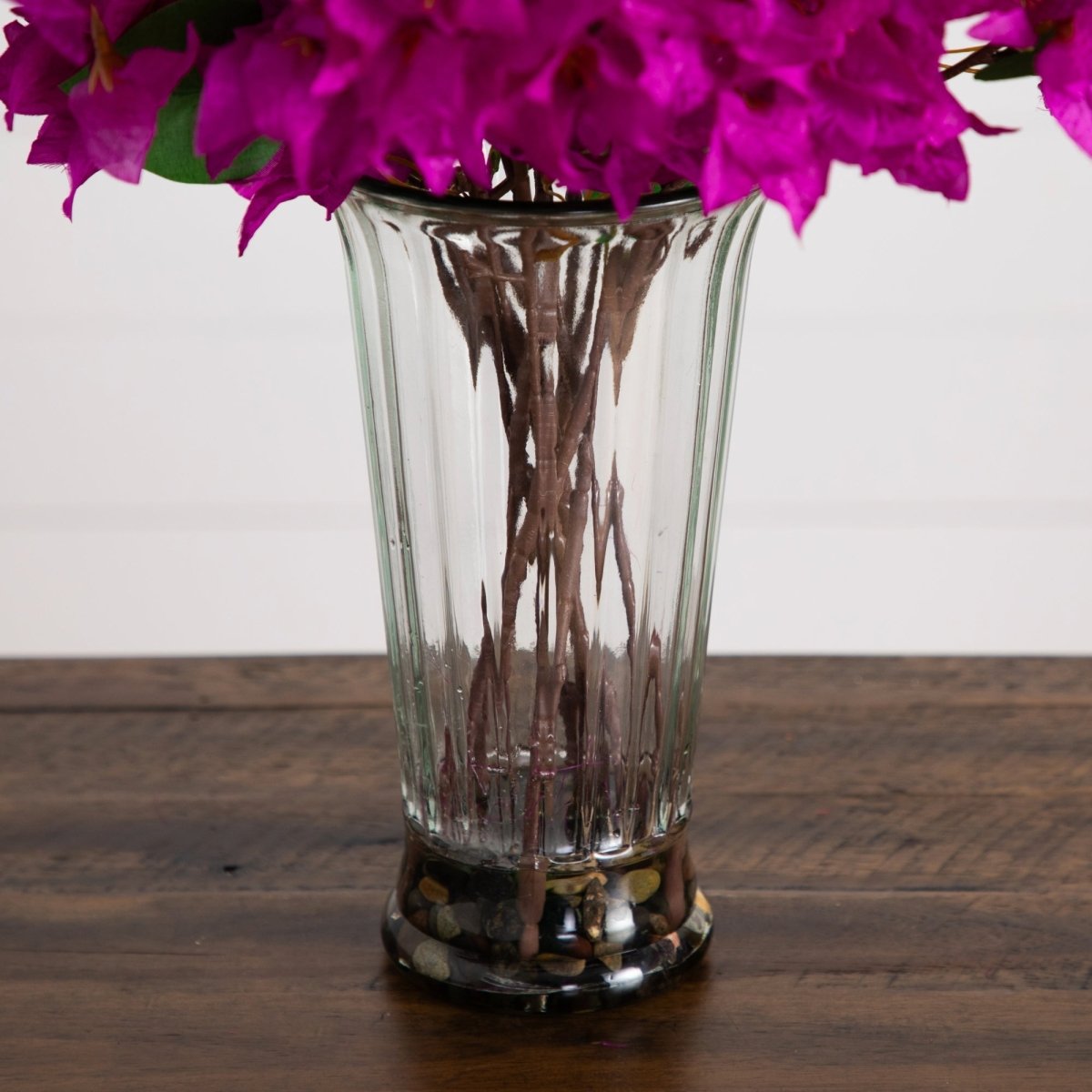  30-in Artificial Bougainvillea Arrangement In Glass Vase