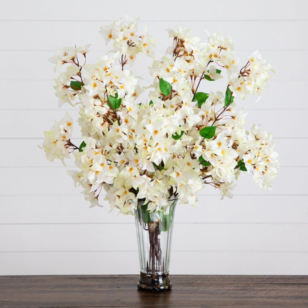  30-in Artificial Bougainvillea Arrangement In Glass Vase