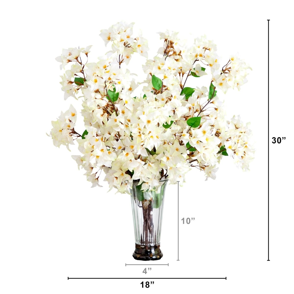  30-in Artificial Bougainvillea Arrangement In Glass Vase