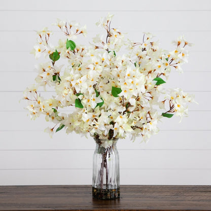  31-in Artificial Pink Bougainvillea Arrangement In Vase | Elegant Floral Décor