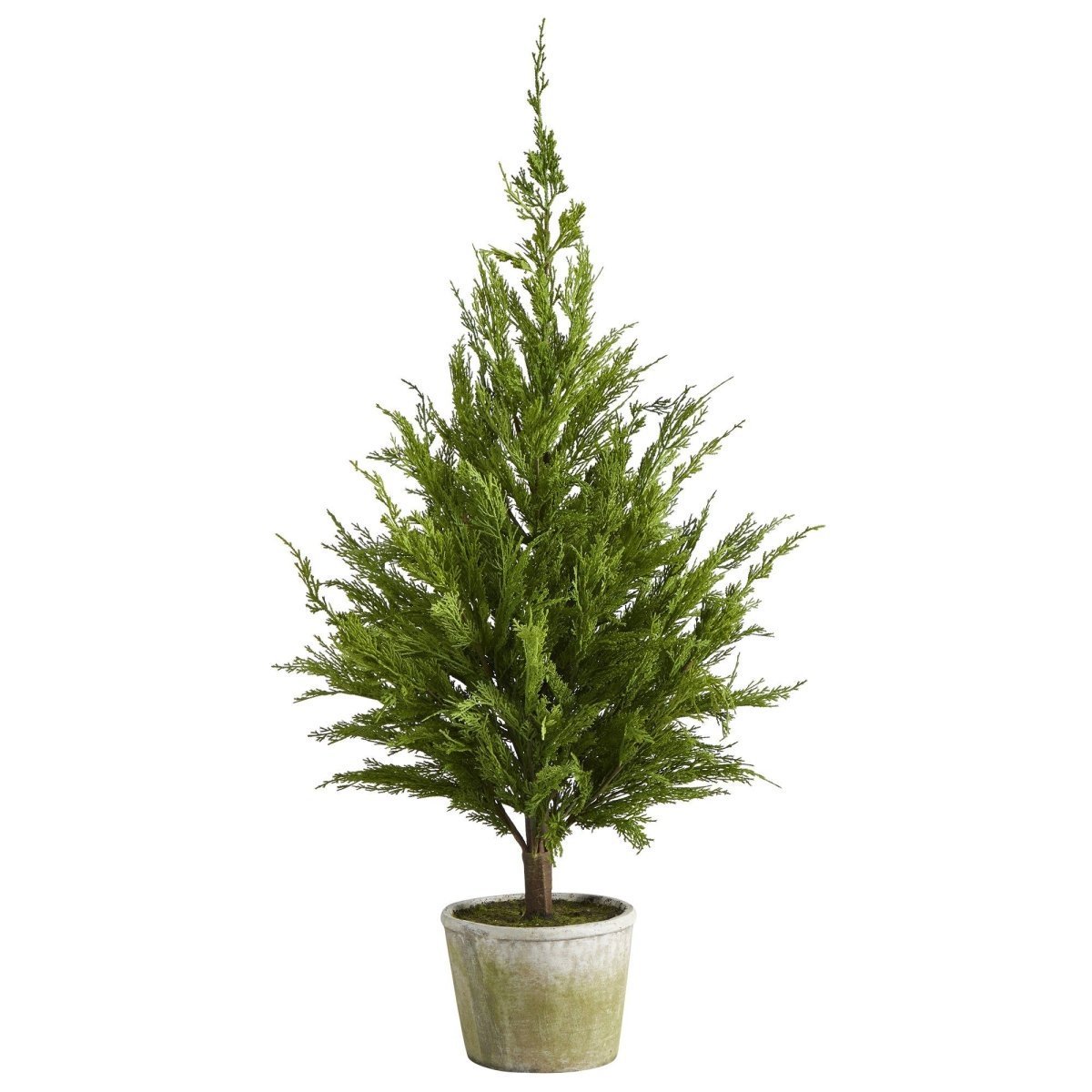  3.5-ft Cedar Pine Artificial Christmas Tree With Decorative Planter