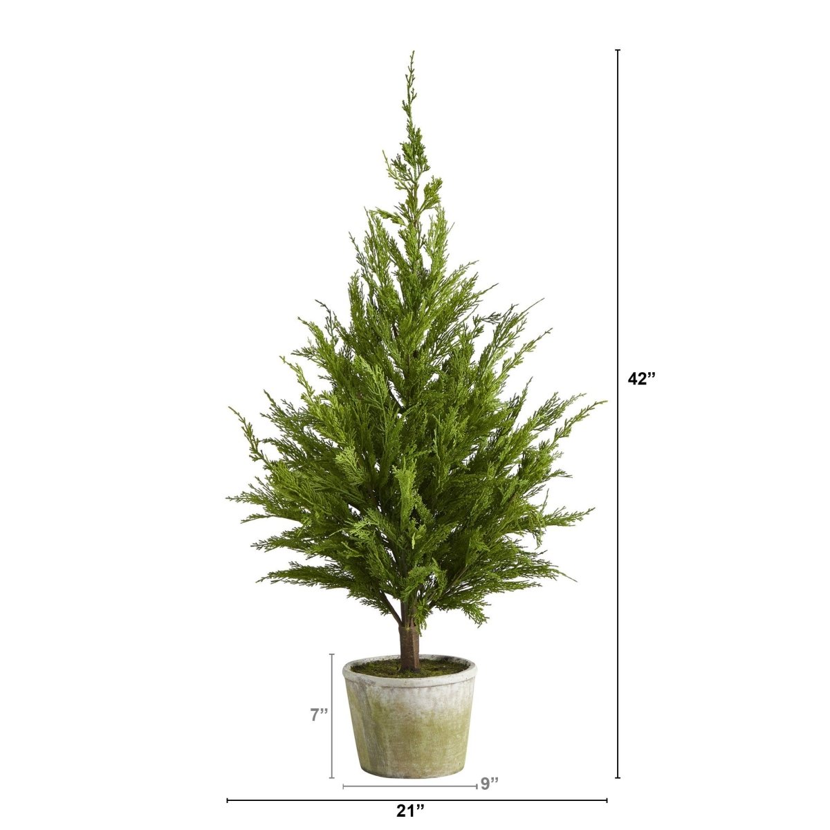  3.5-ft Cedar Pine Artificial Christmas Tree With Decorative Planter