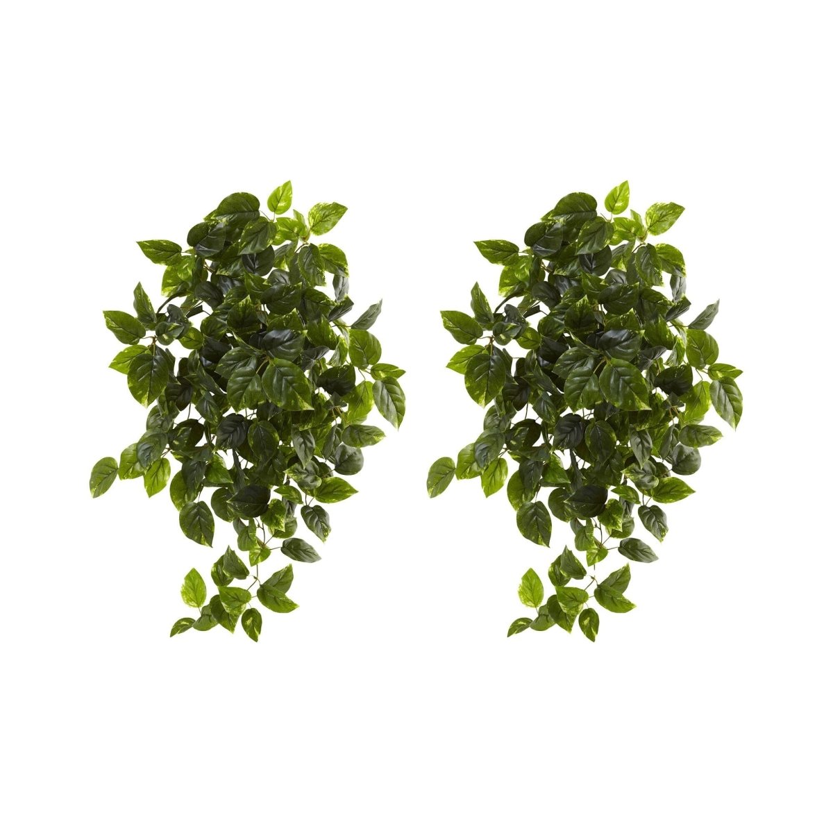  36-in UV Resistant Artificial Pothos Hanging Plant – Set Of 2 | Indoor/Outdoor Faux Greenery