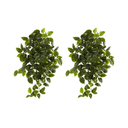  36-in UV Resistant Artificial Pothos Hanging Plant – Set Of 2 | Indoor/Outdoor Faux Greenery