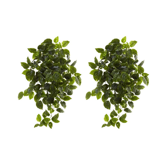  36-in UV Resistant Artificial Pothos Hanging Plant – Set Of 2 | Indoor/Outdoor Faux Greenery