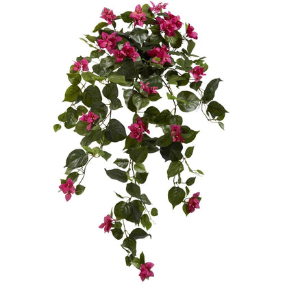  37-in Bougainvillea Hanging Artificial Plant (Set Of 2) | Vibrant Wedding & Home Décor