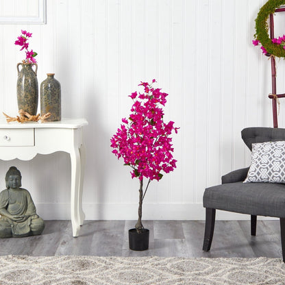  4-ft Bougainvillea Artificial Tree | Vibrant & Lifelike Floral Décor
