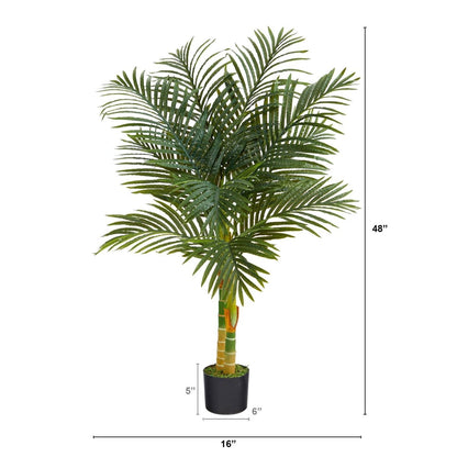  4-ft Double Stalk Golden Cane Artificial Palm Tree
