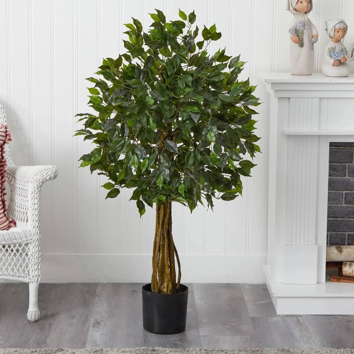 4-ft Faux Ficus Tree – UV-Resistant Indoor/Outdoor Décor