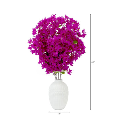  40-in Artificial Purple Bougainvillea Arrangement With Vase