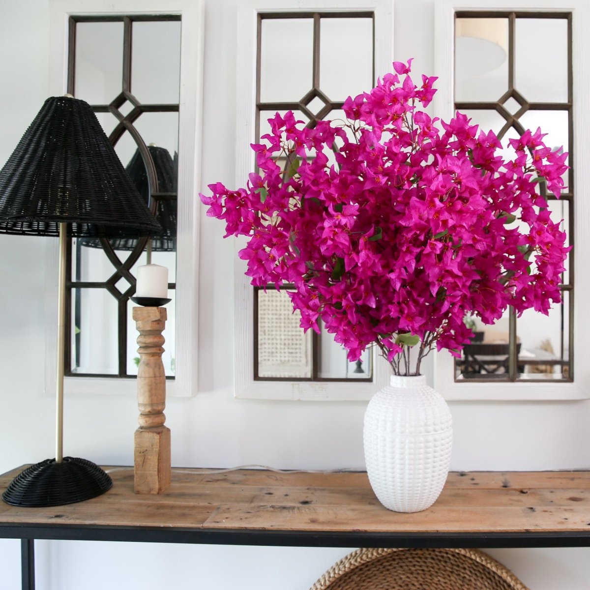  40-in Artificial Purple Bougainvillea Arrangement With Vase