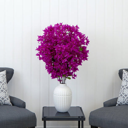  40-in Artificial Purple Bougainvillea Arrangement With Vase