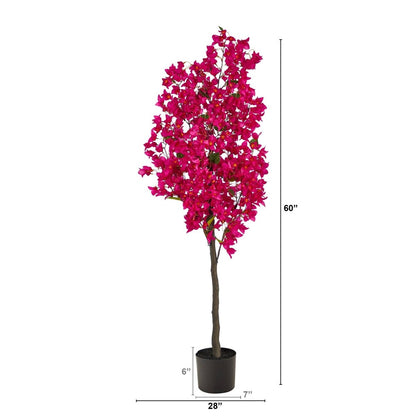  5-ft Bougainvillea Artificial Tree | Vibrant & Lifelike Floral Décor