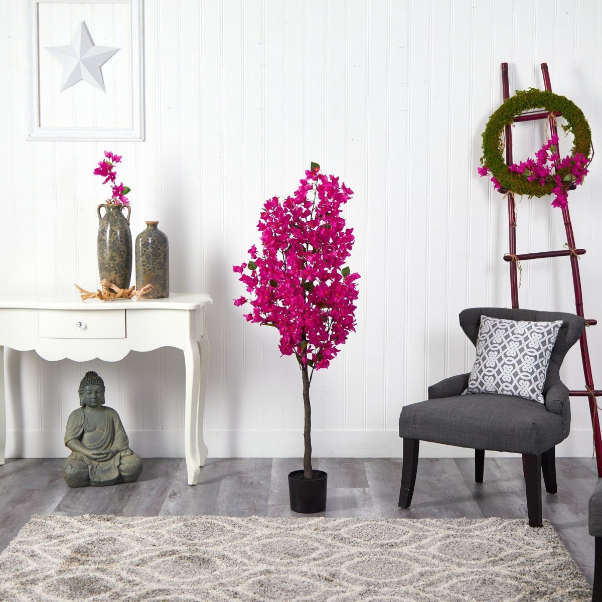  5-ft Bougainvillea Artificial Tree | Vibrant & Lifelike Floral Décor