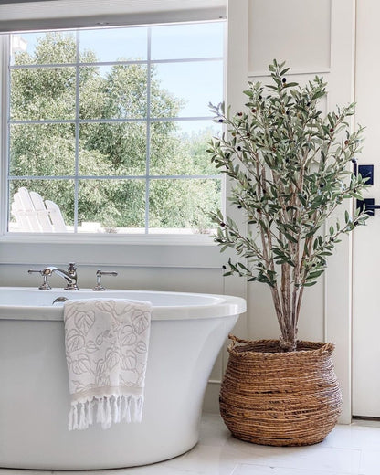  5-ft Mediterranean Olive Silk Tree – Lifelike Faux Foliage In Nursery Planter