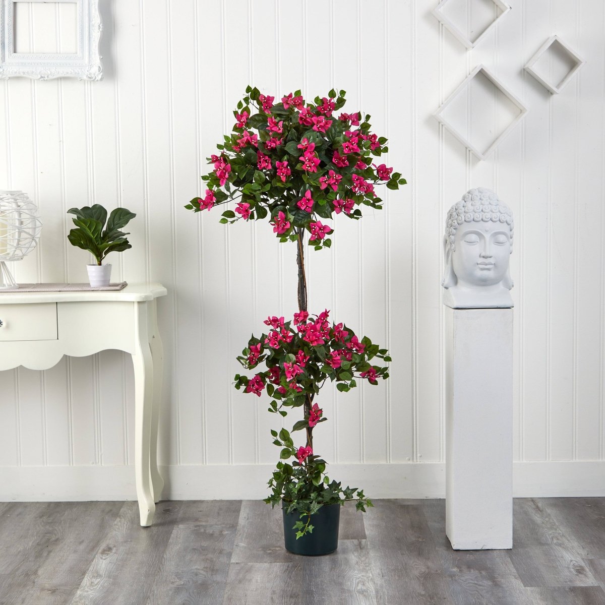  5-ft Mini Bougainvillea Topiary | Elegant Faux Floral Décor