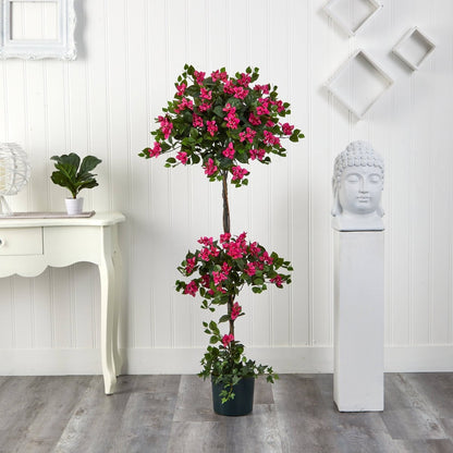  5-ft Mini Bougainvillea Topiary | Elegant Faux Floral Décor