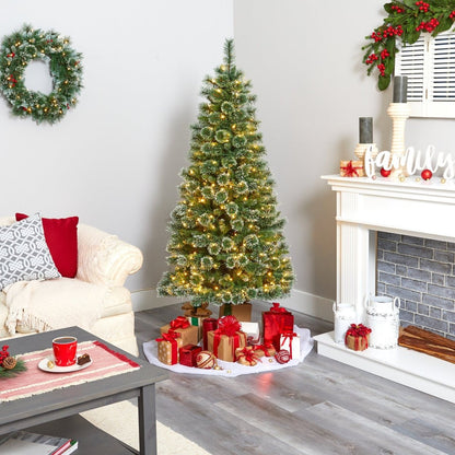  6-ft Wisconsin Slim Snow Tip Pine Tree – Compact Elegance For Holiday Cheer