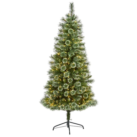  6-ft Wisconsin Slim Snow Tip Pine Tree – Compact Elegance For Holiday Cheer