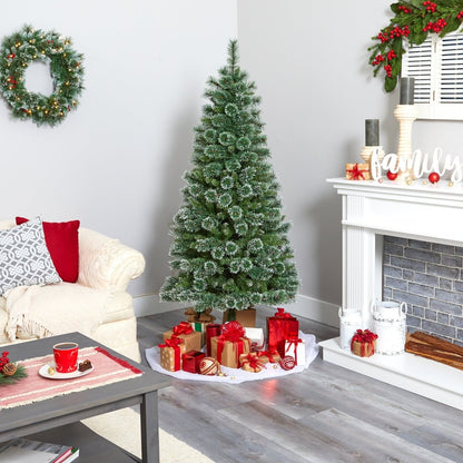  6-ft Wisconsin Slim Snow Tip Pine Tree – Compact Elegance For Holiday Cheer