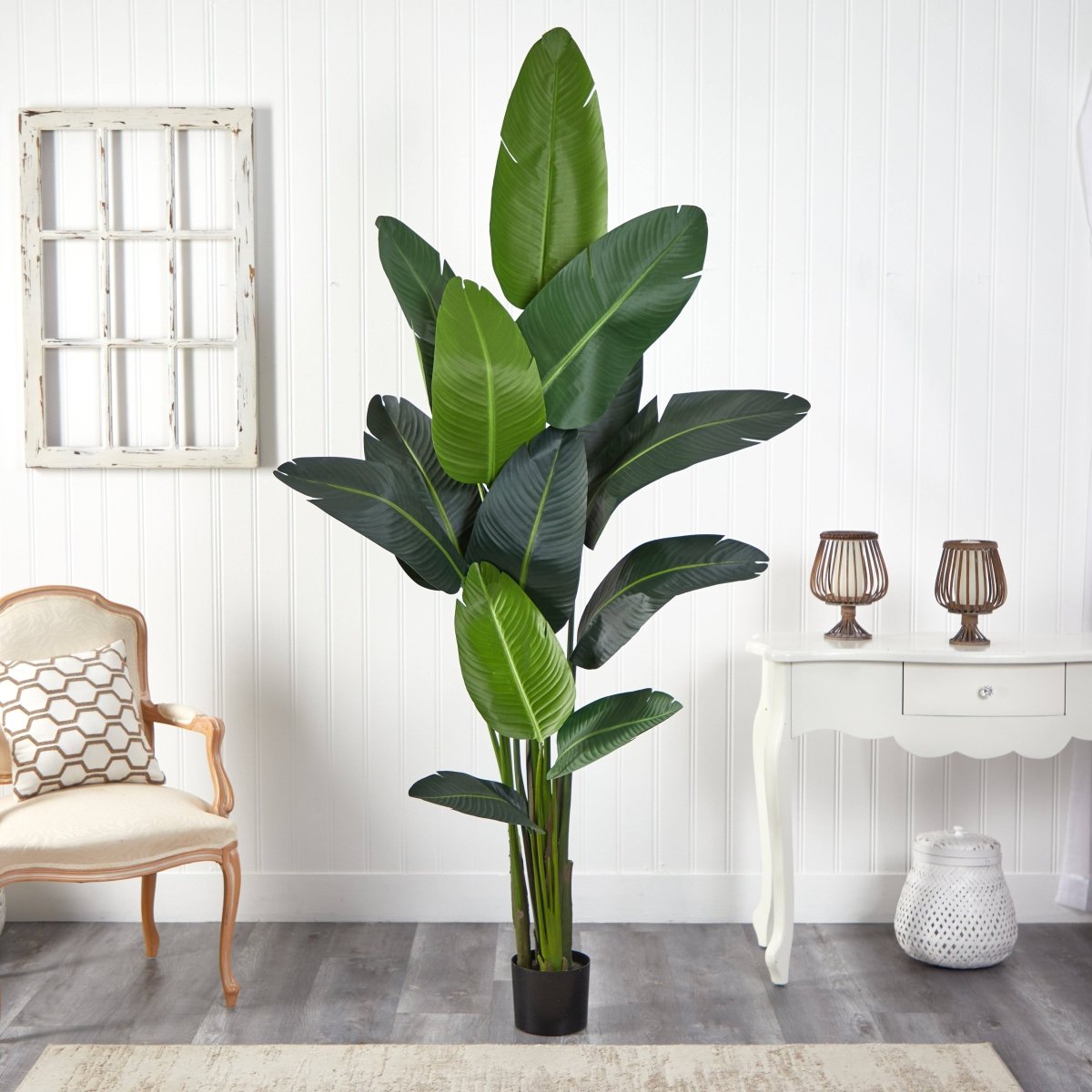  7-ft DIY Traveler’s Palm Artificial Tree Kit In Woven Planter